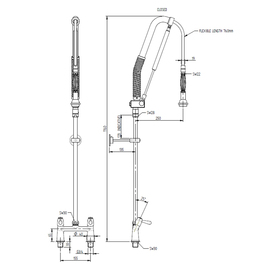 Geschirrspülbrause Zweiloch Standarmatur | Aquastop | Zweihebelmischer Produktbild 1 S