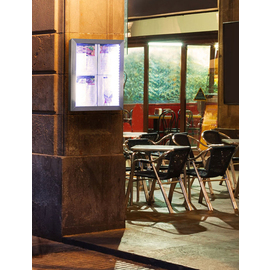 LED-Informations-Display CLASSIC Edelstahl für 4 Seiten A4 Produktbild 2 S