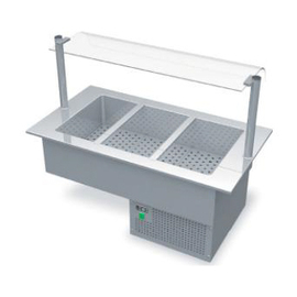 Einbau-Kühlwanne mit Hustenschutz | Statische Kühlung | passend für 2 x GN 1/1 Produktbild