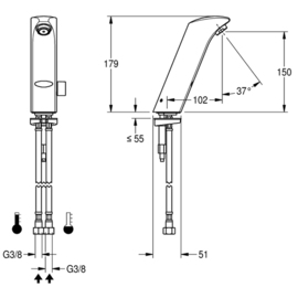 Sensormischbatterie PROTRONIC-S Standarmatur batteriebetrieben Produktbild 1 S