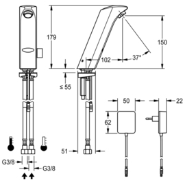 Sensormischbatterie PROTRONIC-S Standarmatur Netzbetrieb Produktbild 1 S
