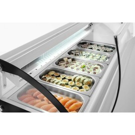 Sushi-Vitrine 5x GN 1/3 | 230V/160W | 1307x445x(H)327mm Produktbild 4 S