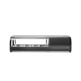 Sushi-Vitrine | Im Lieferumfang enthalten: 4x GN 1/3 (H) 40 mm. | GN 1/3 | Schwarz | 220-240V/190W | 1177x426x(H)296mm Produktbild