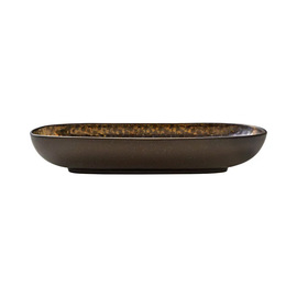 platter deep NIVO METALLIC stoneware brown | gold 300 mm x 150 mm product photo  S