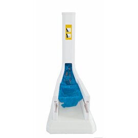 mechanical shoe cover dispenser ABS white  L 605 mm  B 205 mm  H 655 mm with 50 shoe covers product photo  S