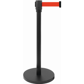 barrier stand AF 206 PR black  | webbing colour red  Ø 0.36 m  L 1.8 m  H 0.915 m product photo