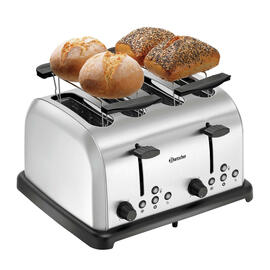 toaster TBRB40 stainless steel | 4 slots incl. 2 bun warmer product photo  S