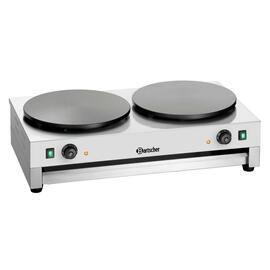 crêpe baking device 2CP400 with 2 baking plates electric 2 x 230 volts 6000 watts product photo  S