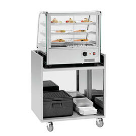 mobile counter Snackpoint 200 stainless steel | countertop vitrine | 800 mm x 600 mm H 1225 mm product photo  S