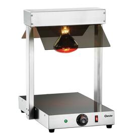 infrared food warmer WL400 stainless steel with hot plate  L 380 mm  B 555 mm  H 560 mm | sneeze guard product photo  S