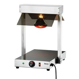 infrared food warmer WL400 stainless steel with hot plate  L 380 mm  B 555 mm  H 560 mm | sneeze guard product photo  S
