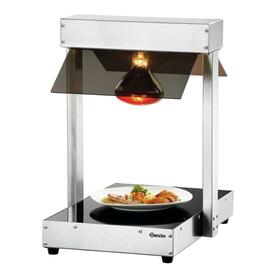 infrared food warmer WL400 stainless steel with hot plate  L 380 mm  B 555 mm  H 560 mm | sneeze guard product photo  S