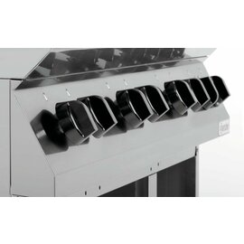 6 burner gas stove gastronorm 400 volts 6 kW (electric oven) 28.5 kW (gas) | oven | half-open base unit product photo  S