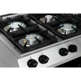 6 burner gas stove gastronorm 400 volts 6 kW (electric oven) 28.5 kW (gas) | oven | half-open base unit product photo  S