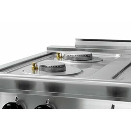 6 burner gas stove gastronorm 400 volts 6 kW (electric oven) 28.5 kW (gas) | oven | half-open base unit product photo  S