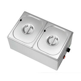 water bath | bain marie gastronorm - 150 mm  • 1200 watts | 2 containers | lid GN 1/2 product photo  S