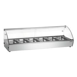 hot countertop showcase R6 6 x GN 1/3 800 watts 230 volts  L 1135 mm  B 420 mm  H 335 mm product photo  S