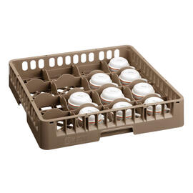 dish basket brown 500 x 500 mm  H 100 mm | 16 compartments 111 x 111 mm  H 83 mm product photo  S