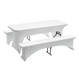 cover set Multi 1830-W 1 table cover | 2 bench covers white non-iron product photo  S