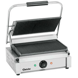 contact grill Panini | 230 volts | cast iron • grooved • grooved product photo  S