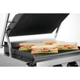 contact grill Panini-MDI 1R | enamelled cast iron • grooved • grooved product photo  S