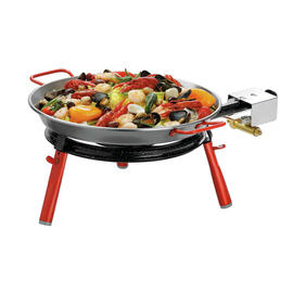 paella pan STP340  • steel  Ø 340 mm | 340 mm  x 450 mm  H 45 mm | red lacquered handles product photo  S