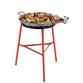 paella pan STP600  • steel  Ø 600 mm | 780 mm  x 600 mm  H 55 mm | red lacquered handles product photo  S