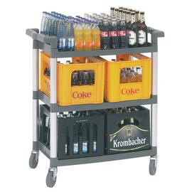serving trolley|transport cart Adjutant grey  | 3 shelves  L 830 mm  B 415 mm  H 940 mm product photo  S