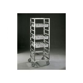 rack trolley KTW 1/10 4 swivel castors 2 braked castors 638 mm  x 630 mm  H 1750 mm product photo  S
