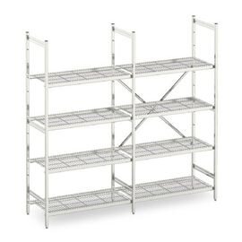 standing rack NORM 5 stainless steel 600 mm 400 mm  H 1800 mm 4 wire grid shelf (shelves) shelf load 150 kg bay load 600 kg product photo