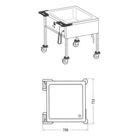 cutlery soak trolleys BTH/60-60 stainless steel heatable up to 70°C | 230 volts 2000 watts product photo