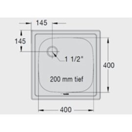 built-in sink EE 5 x 5-4.2 stainless steel 400 x 400 x 200 mm | overflow protection product photo  S