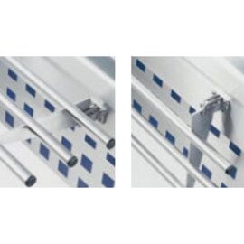 SKS3SKSM3_9_1 Abstellbord, Edelstahl, Rundrohr, stirnseitig links/rechts, abklappbar, Maße: 624x280 x H 25 mm, für MIKADO Kaltbuffet-Wagen SKS-3 u. SKM-3 product photo