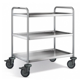 serving trolley SW 10 x 6-3 BASIC | 3 shelves L 1100 mm W 700 mm H 950 mm | 4 swivel castors plastic product photo