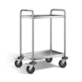 serving trolley SW 6 x 4-2 | 2 shelves L 700 mm W 500 mm H 950 mm | 4 swivel castors plastic product photo