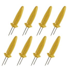 corn cob sticks yellow  L 90 mm handle details plastic 8 pieces product photo