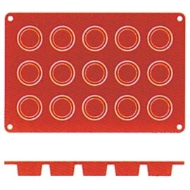 baking mat  • round | 15-cavity | mould size Ø 40 x 20 mm  L 300 mm  B 175 mm product photo