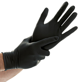 nitrile gloves L black HYGOSTAR POWER GRIP powder-free product photo