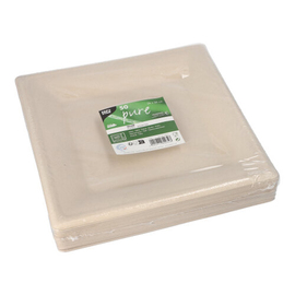 plate sugarcane fibers nature square | 260 mm x 260 mm product photo  S