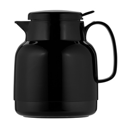 vacuum jug MONDO PUSH 1 ltr black shiny glass insert screw cap  H 193 mm product photo