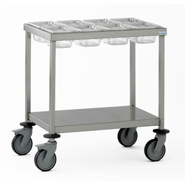 spice trolley stainless steel 720 mm  x 410 mm  H 750 mm  | 8 containers GN 1/6 - 100 mm | lids product photo