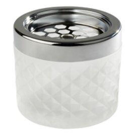 wind-proof ashtray glass metal frosted white  Ø 95 mm  H 80 mm product photo