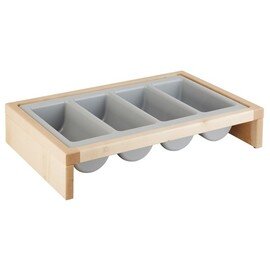 cutlery container BRIDGE maple coloured 4 compartments with cutlery insert  L 575 mm  H 120 mm product photo