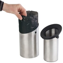 Bottle cooler &quot;FROZEN&quot;, stainless steel frosted, plastic, incl. Cooling cup, for 0,7 - 1,5 liter bottles, reusable cooling sleeve, cools without ice immediately to drinking temperature, Ø 12,5 x H 22 cm product photo  S
