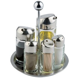 cruet • vinegar|oil|salt|pepper|tootpicks glass stainless steel H 200 mm product photo