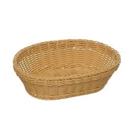 basket plastic beige oval 250 mm  x 190 mm  H 65 mm product photo