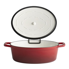 roasting pan with lid 5 STARS cast iron red oval 5 ltr product photo  S
