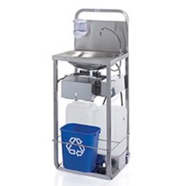 mobile handwash basin wheeled floor unit  • electric  • electric pump with foot pedal  | hot water  | 483 mm  x 422 mm  H 1243 mm product photo