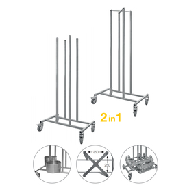 rack for dollys and tart rings stainless steel | 750 mm x 470 mm H 1503 mm product photo