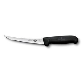 boning knife FIBROX narrow flexible black blade length 15 cm | curved blade | smooth cut product photo